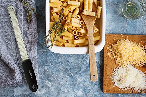 Citrus Lemon Zester & Cheese Grater by AdeptChef - Parmesan Cheese, Lemon, Ginger, Garlic, Nutmeg, Vegetables, Fruits - Very sharp Stainless Steel Blade Protective Cover, Dishwasher Safe