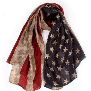 LRRH Vintage American Flag Scarf,Unisex Fashion Premium Patriotic,Red,Khaki and Blue American Flag Infinity Shawl Scarf (Khaki)