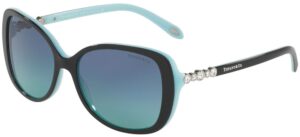 tiffany & co. tf 4121b - 80559s sunglasses black frame, blue lenses, 55mm