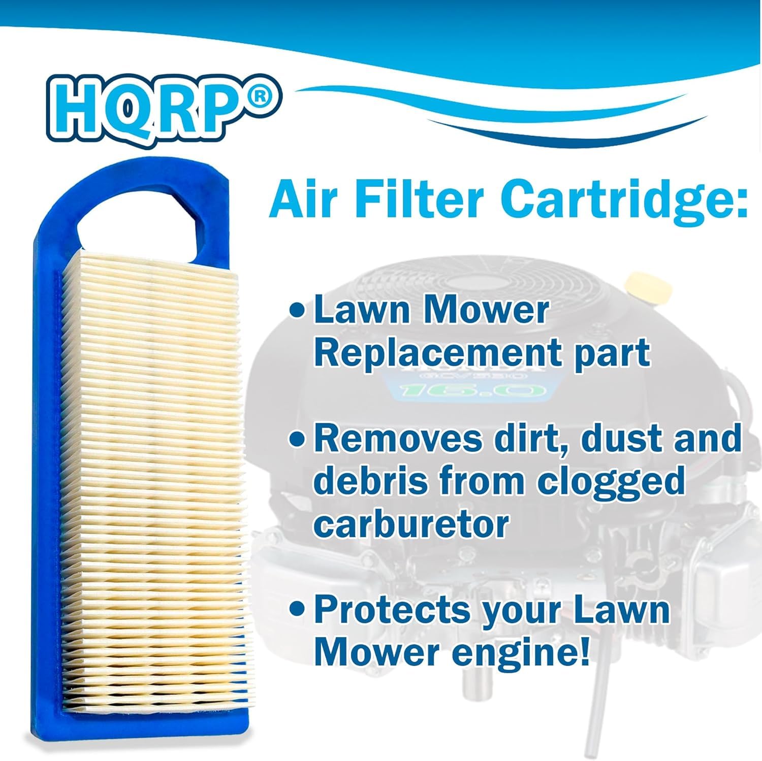 HQRP Filter Replacement for Craftsman 33425 compatible with Craftsman LT1500 LTS1500 LT1000 LT2000 LT3000 DYT4000 series Lawn Tractor Riding Mower, with 697015 Pre Filter