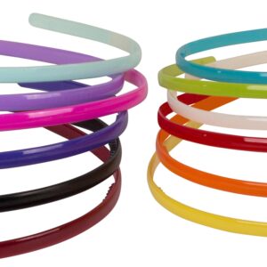 CoverYourHair Colorful Plastic Headbands- Bulk Headbands (36 Pack Thin Headbands) - Hard Headbands - Hair Accessories