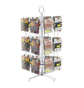 fixturedisplays® 24 pocket 5x7 greeting card rack post card birthday christmas holiday display rack stand countertop tabletop spinner rack 15128-white