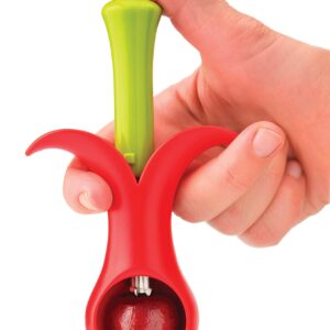 Joie Blossom Cherry Pitter, Red and Green, 1 Count