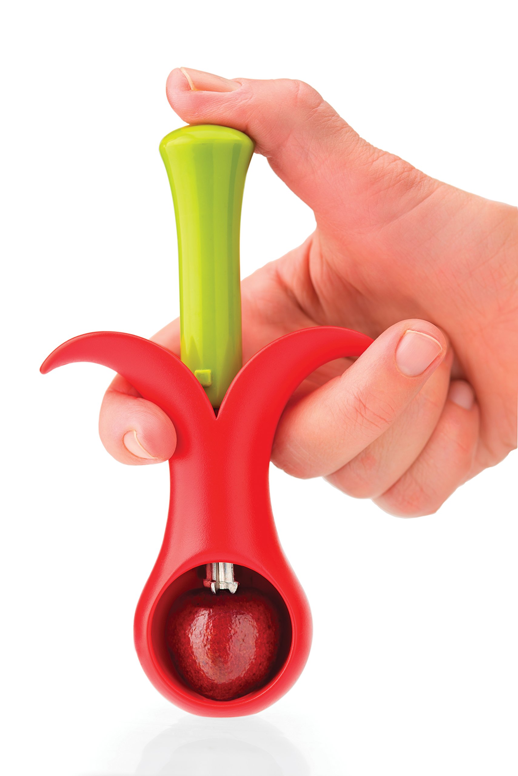 Joie Blossom Cherry Pitter, Red and Green, 1 Count