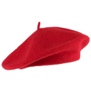 Hat To Socks Wool Blend French Beret for Men and Women in Plain Colours (Red)