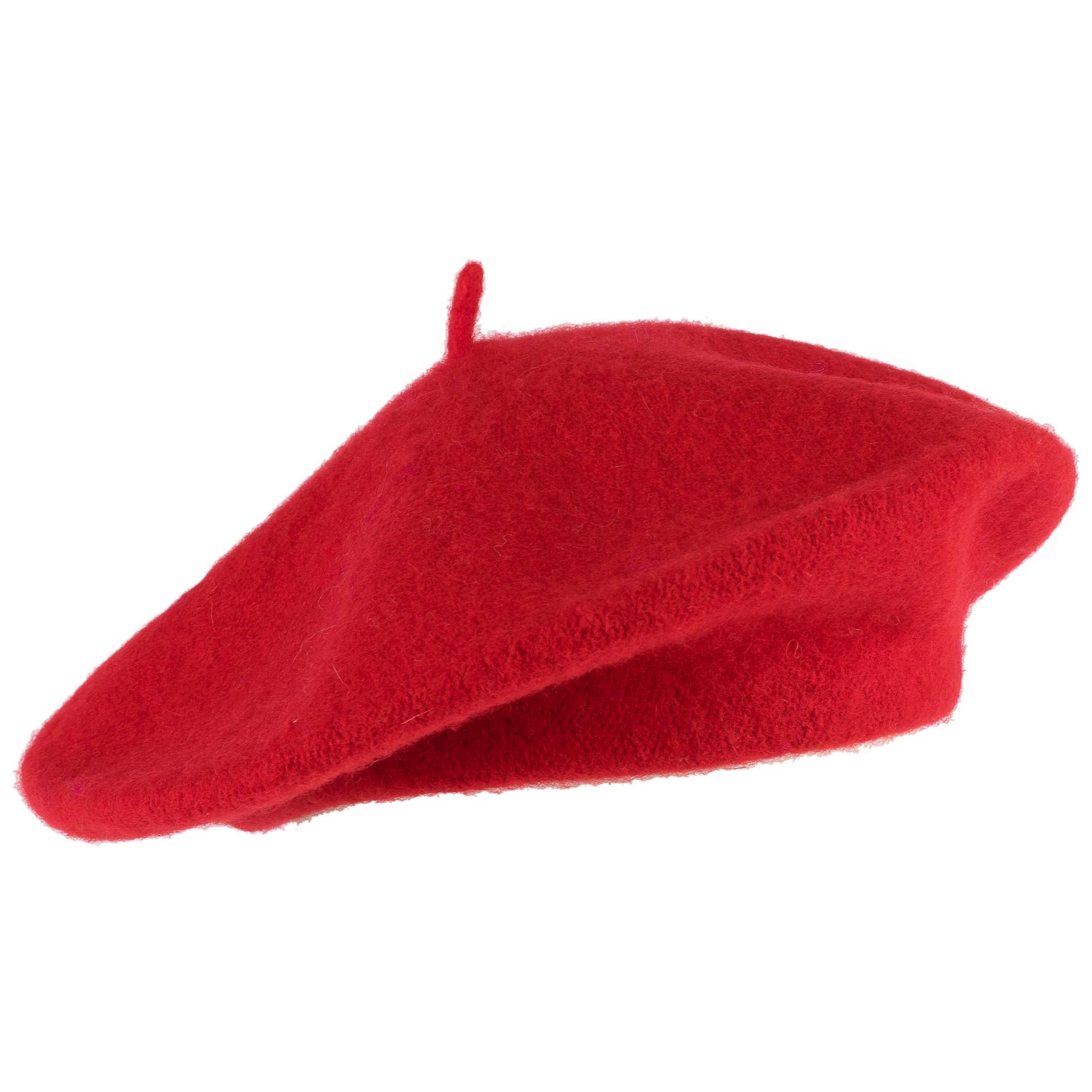 Hat To Socks Wool Blend French Beret for Men and Women in Plain Colours (Red)