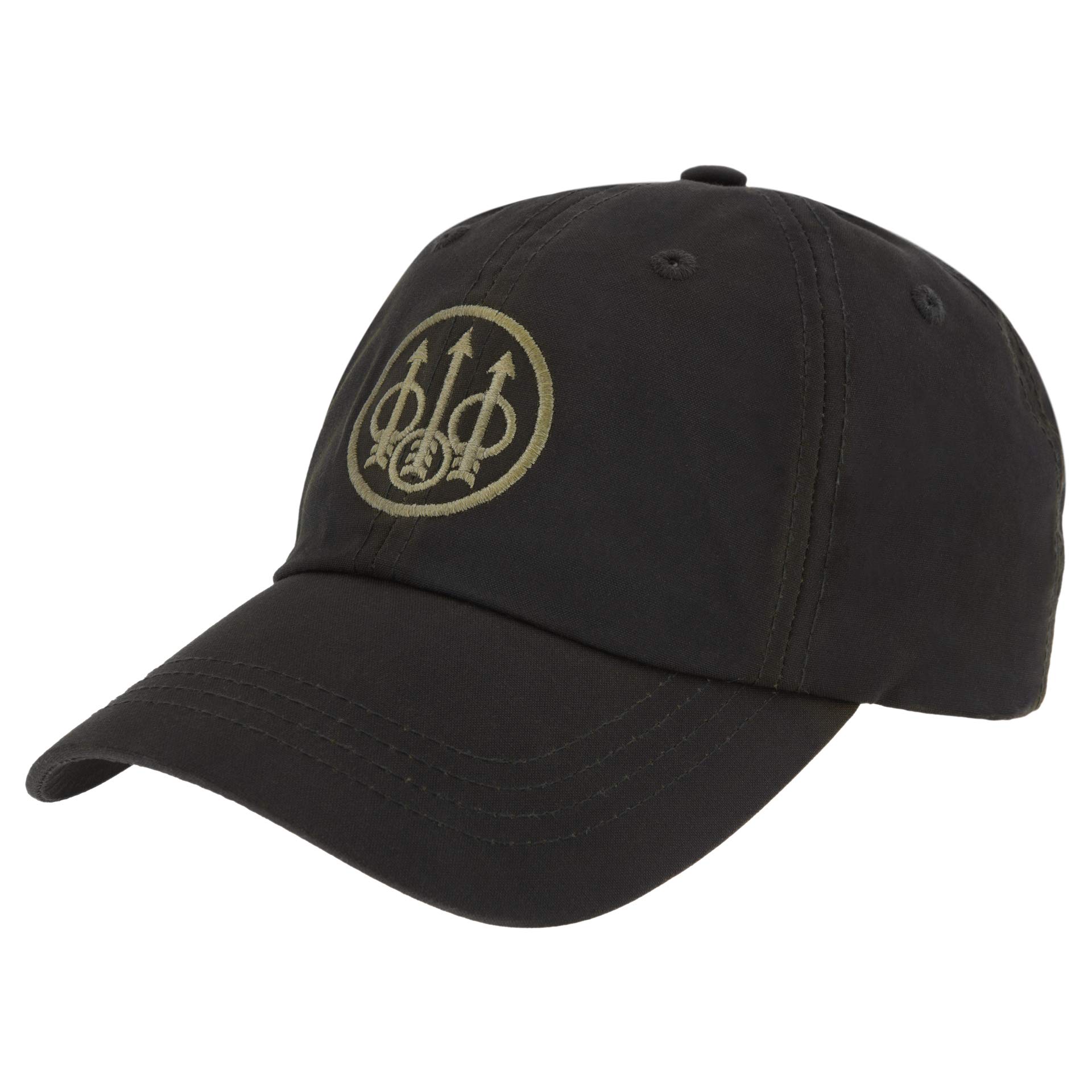 Beretta Men's Waxed Cotton Hunting Outdoor Casual Hat with Beretta Trident logo, Olive Green, One Size