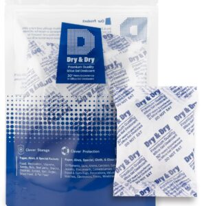 Dry & Dry 50 Gram[6 Packets] Silica Gel Packets Desiccant Packs Silica Gel Packs Silica Packets - Rechargeable Silica Packets, Moisture Absorbers, Silica Gel