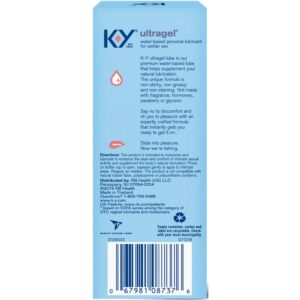 K-Y Ultragel Lube, Personal Lubricant, New Water-Based Formula, Safe for Anal Sex, Safe to Use with Latex Condoms, for Men, Women and Couples, Body Friendly 4.5 FL OZ (Pack of 6)