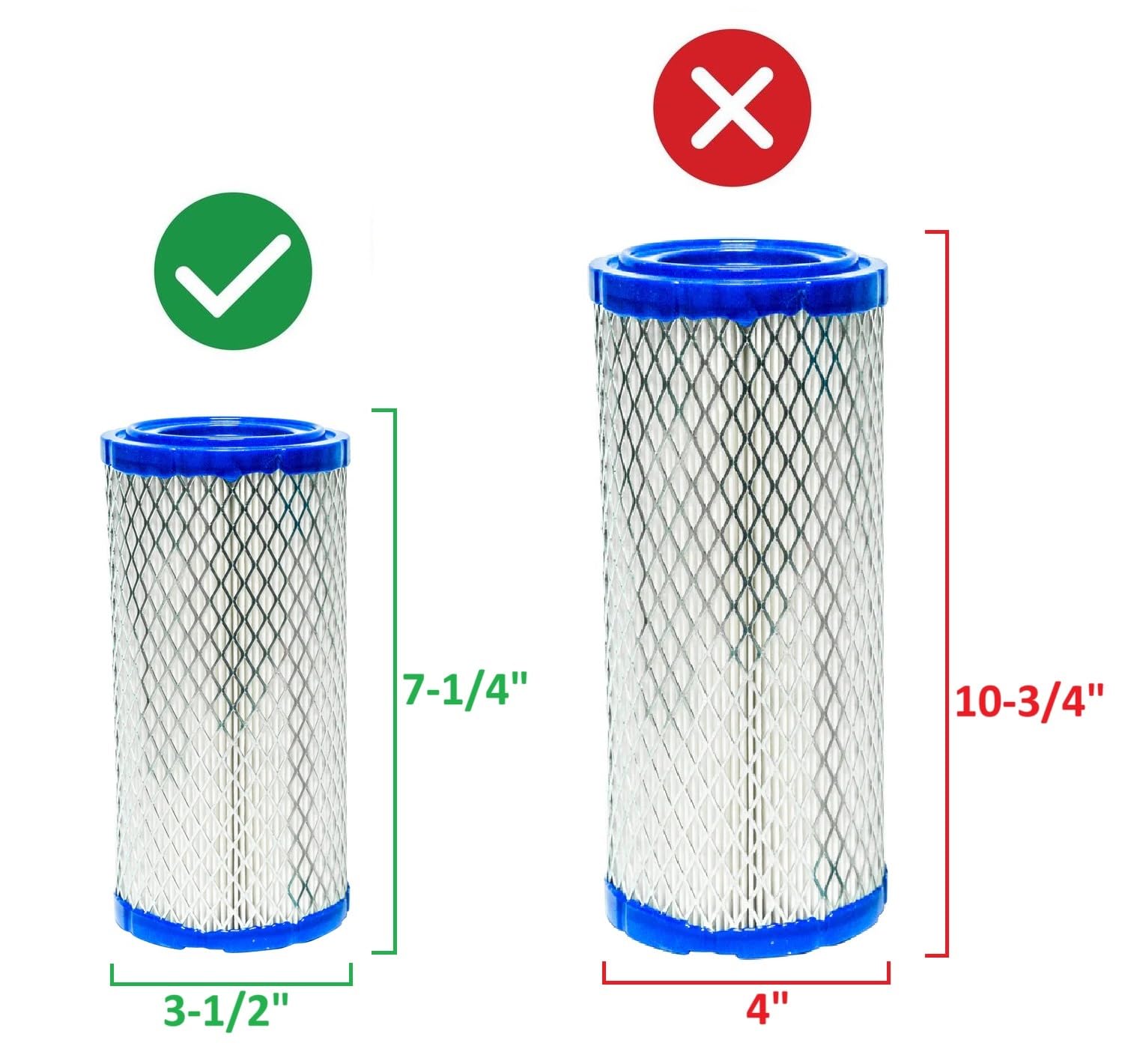 Air Filter + Pre Filter Combo Compatible with Kohler 2508302S Kawasaki 11013-7029 11013-7048 Toro 108-3811 932195 Deere M113621 Kubota K258182311 K121182320 Briggs 820263