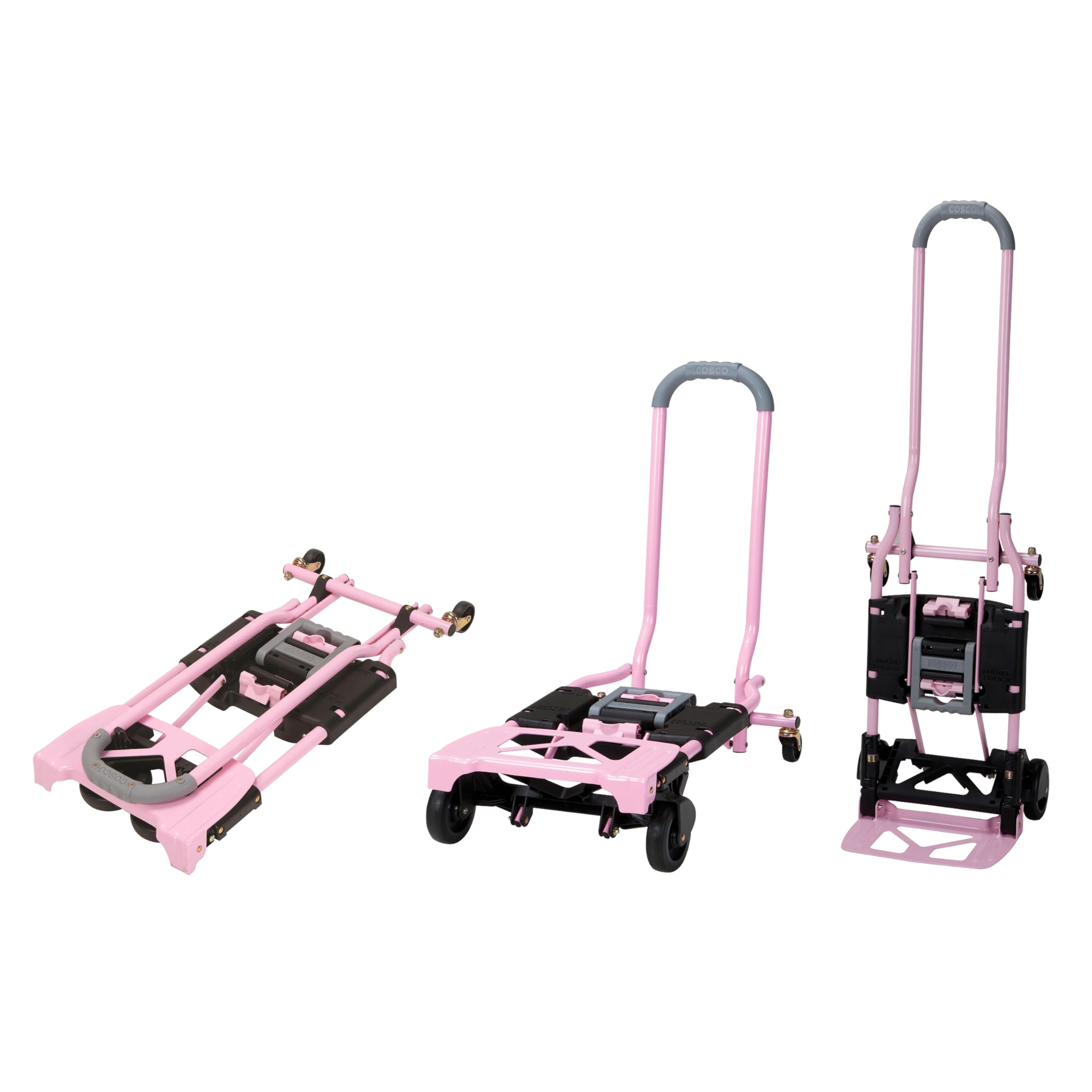 COSCO Shifter Multi-Position Folding Hand Truck and Cart, 300 lb. Weight Capacity, Pink