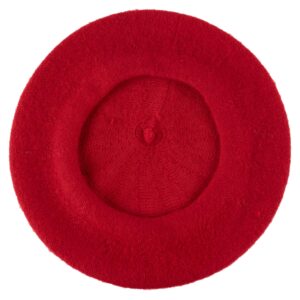 Hat To Socks Wool Blend French Beret for Men and Women in Plain Colours (Red)