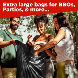 ToughBag 64-65 Gallon Industrial Trash Bags, 50 x 60” Large Black Garbage Bags (50 COUNT) – 60 Gallon Trash Bags, Outdoor Garbage Can Liner for Custodians, Landscapers, Contractors - Made In USA