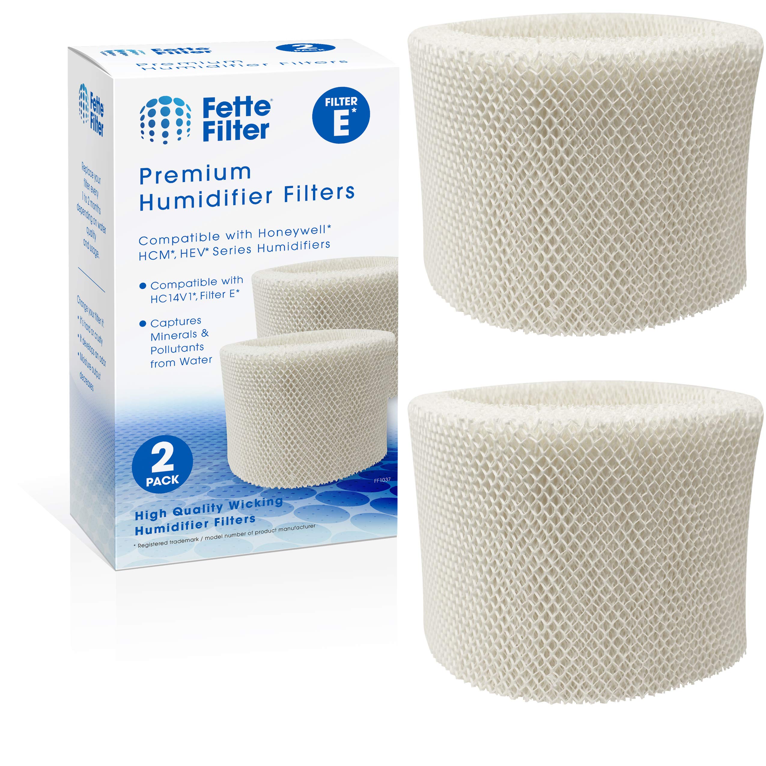 Fette Filter - Premium Material Humidifier Wicking Filters Compatible with Honeywell HC-14 Replacement Humidifier Filter E HC-14V1, HC-14, HC-14N. (Pack of 2)