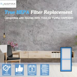 Nispira AER1 Filter Replacement for Holmes Air Purifier HAPF30AT HAP242-NUC Total Air True HEPA 1 Pack, 1.2 x 10 x 4.6 Inches