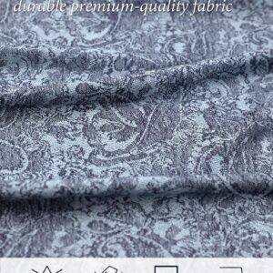 Achillea Two Tone Vintage Jacquard Paisley Pashmina Shawl Wrap Scarf (Steel Blue)