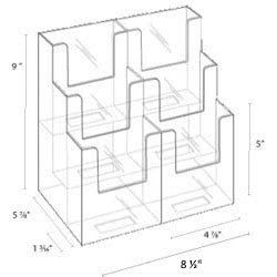 Dazzling Displays Acrylic Stand 3 Tier, 6 Pocket Fits 4 by 9 Material, Trifold Brochure Holder, Countertop Clear Display, Organizer Tray, Rack for Pamphlet, Letters, Folders, Document, Sign, Cards (1)