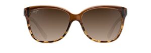 maui jim women's starfish polarized fashion sunglasses, translucent chocolate w/tort/hcl® bronze, medium