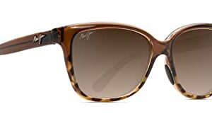 Maui Jim Women's Starfish Polarized Fashion Sunglasses, Translucent Chocolate w/Tort/HCL® Bronze, Medium