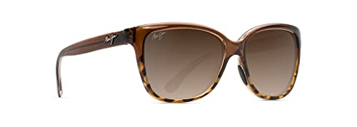 Maui Jim Women's Starfish Polarized Fashion Sunglasses, Translucent Chocolate w/Tort/HCL® Bronze, Medium