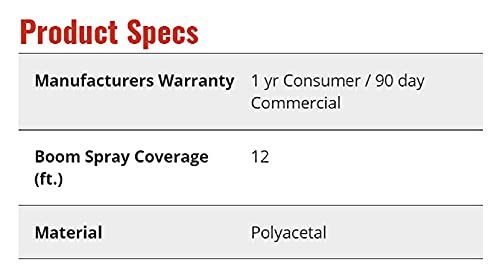 Fimco 7771885 (OEM# 5275122) Wet Boom Polyacetal Left/Right End Nozzle Assembly, 13' Coverage, 1/2" Hose Inlet, Built-In Shut-Off Valves, Built-In Swivel, 3-5/8" x 6-5/8"