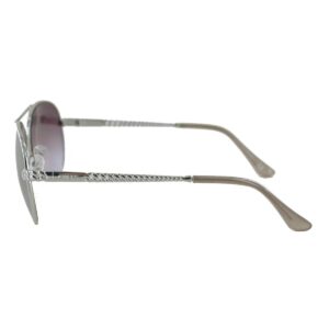 GUESS Women's Gu7470-s Aviator Sunglasses, Shiny Light nickeltin & Gradient, 60 mm