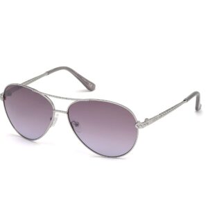 GUESS Women's Gu7470-s Aviator Sunglasses, Shiny Light nickeltin & Gradient, 60 mm