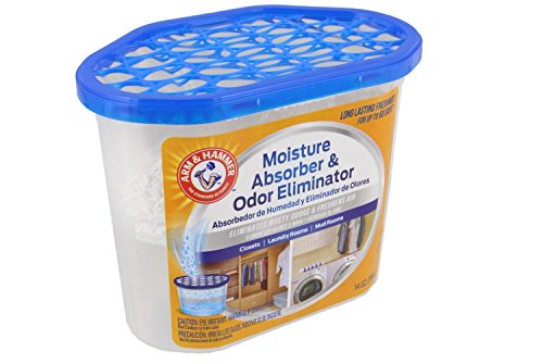 Arm & Hammer Moisture Absorber & Odor Eliminator 14oz Tub, 3 Pack - Eliminates Musty Odors & Freshens Air for Closets, Laundry rooms, Mud Rooms, white