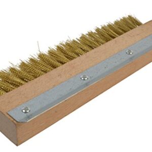 Janico 4004 Bristles Pizza Oven Stone Brush, Includes Rust Proof Steel Scraper, Stiff Brass Wire, Brown