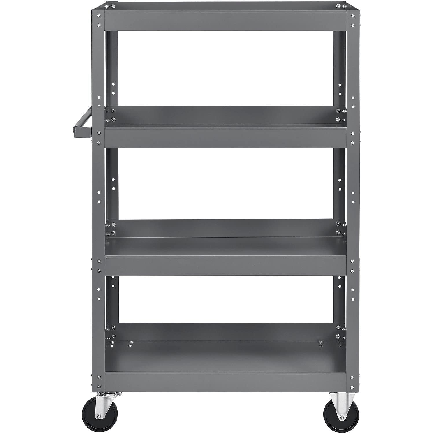 Global Industrial Multi-Level Steel Shelf Truck, 4 Shelves, 800 Lb. Capacity, 36"L x 24"W x 60"H