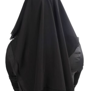 MyBatua 3 Layers Saudi Niqab In Breathable Black Georgette, Wholesale Price, 1pc Face Veil NQ-003