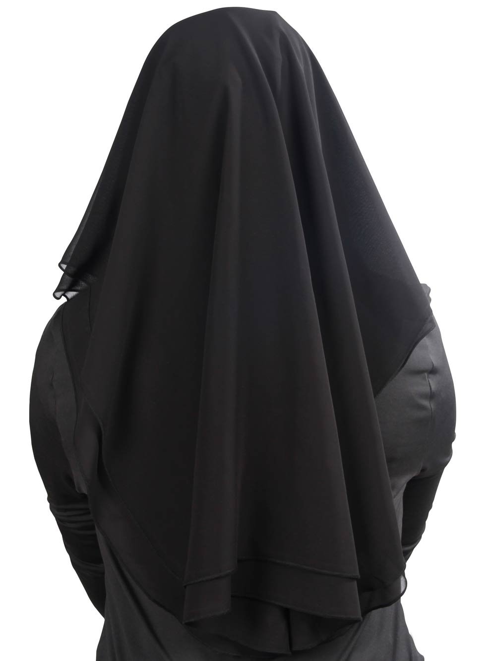 MyBatua 3 Layers Saudi Niqab In Breathable Black Georgette, Wholesale Price, 1pc Face Veil NQ-003