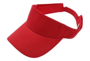 top level sun sports visor men women - one size cap hat, red