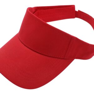 Top Level Sun Sports Visor Men Women - One Size Cap Hat, RED