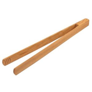 premium, cherry wood wooden tong, 12” long easy grip toaster wooden tongs, bread tong, wood tong perfect for toast, salad, vegetables, meat and grilled food