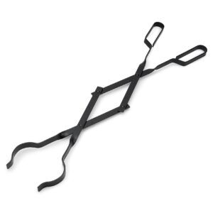 stanbroil outdoor campfire fireplace tongs, 26" long, log grabber, black