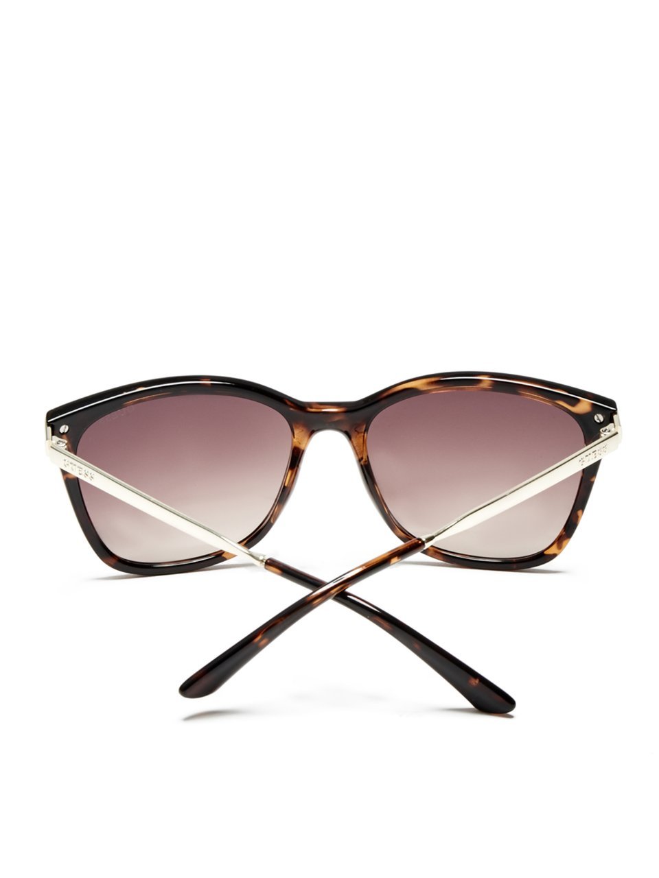 GUESS Women's Gu7483 Cat Eye Sunglasses, Dark Havana & Brown Mirror, 56 mm + 0