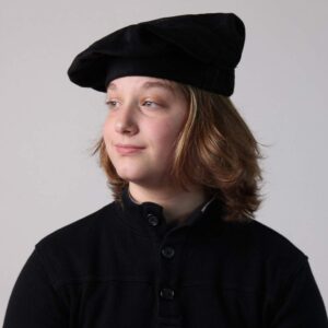 Making Believe Renaissance Black Beret for Men - Costume Accessory - Peasant Style - Military Costume Hats for Men - Adult 23-24" Circumference