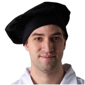 making believe renaissance black beret for men - costume accessory - peasant style - military costume hats for men - adult 23-24" circumference