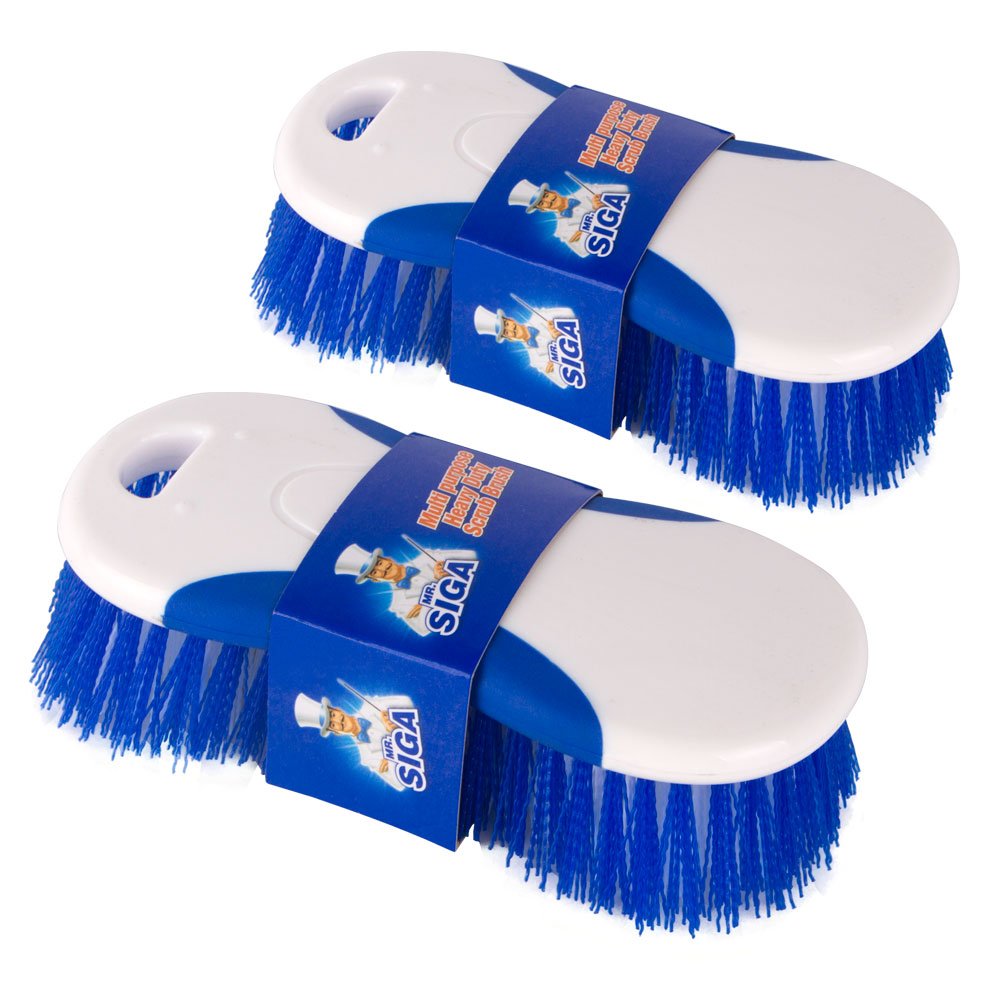 MR.SIGA Multi Purpose Heavy Duty Scrub Brush - Pack of 2