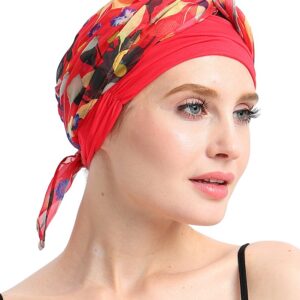 Knits Fitted Turban Hat for Cancer Women DIY Easy Tie Chemo Bandana