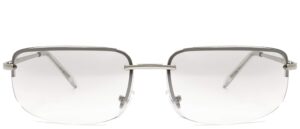 nys collection astor place semi-rimless metal sunglasses (silver metal frame/clear gradient lens)