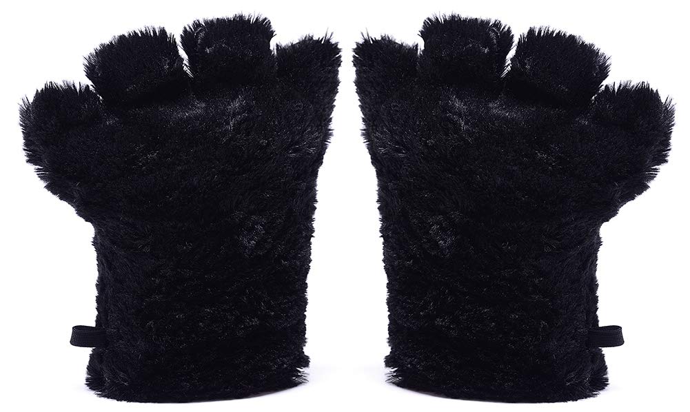 Odema Womens Winter Warm Gloves Cosplay Cat Paw All Cover Mittens for Girls