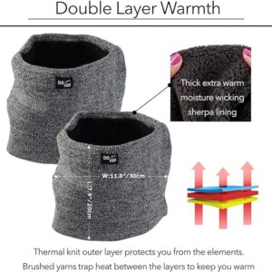 DG Hill Neck Warmer Men Women - 2 Pack Winter Face Mask Thick Thermal - Neck Gaiter Cold Weather Fleece Lined Ski