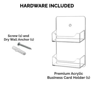 Business Card Holder Wall Mount 2 Slot Clear Acrylic Multi Pocket with Hardware Gift Card or Appointment Cards Display Rack Holds 3.5" x 2" Cards by Marketing Holders