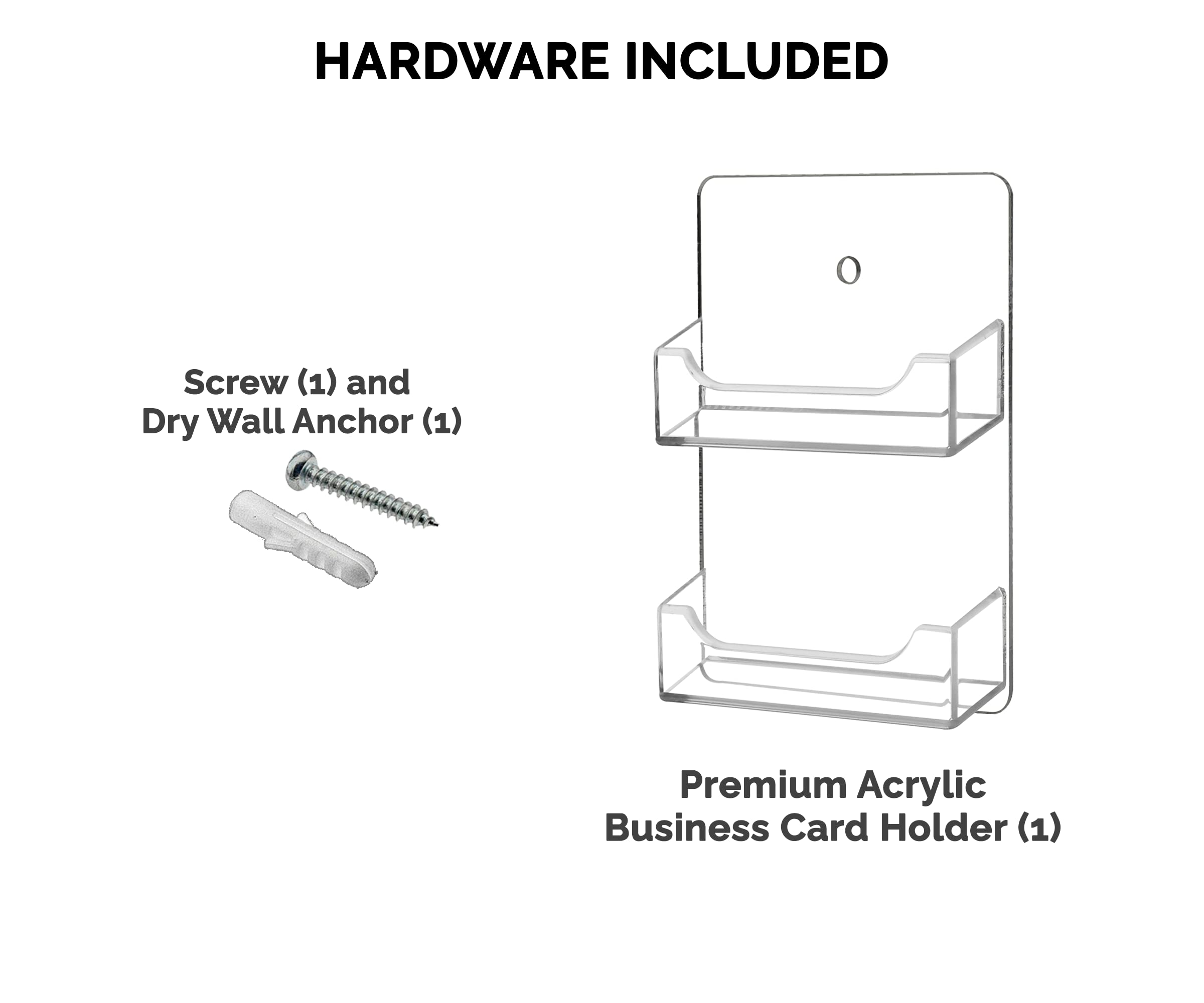 Business Card Holder Wall Mount 2 Slot Clear Acrylic Multi Pocket with Hardware Gift Card or Appointment Cards Display Rack Holds 3.5" x 2" Cards by Marketing Holders