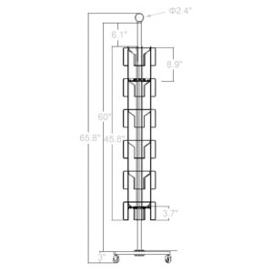 FixtureDisplays? 24-Pocket 5.5" Wide Pocket (Fits 5x7") Vertical Greeting Card Display Spinning Greeting Holiday Card Rack Floor Stand Pocket Size: 5.8"Wide X 8"High, 24 Pockets. 11703-Wht-NPF