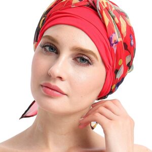 Knits Fitted Turban Hat for Cancer Women DIY Easy Tie Chemo Bandana