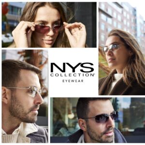 NYS Collection Astor Place Semi-Rimless Metal Sunglasses (Silver Metal Frame/Clear Gradient Lens)