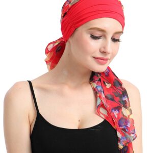 Knits Fitted Turban Hat for Cancer Women DIY Easy Tie Chemo Bandana